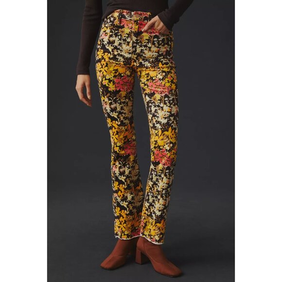 NWT Mother Hustler Ankle Fray Hopscotch Autumn Floral Stretch Corduroy Pant 27 - Picture 11 of 13